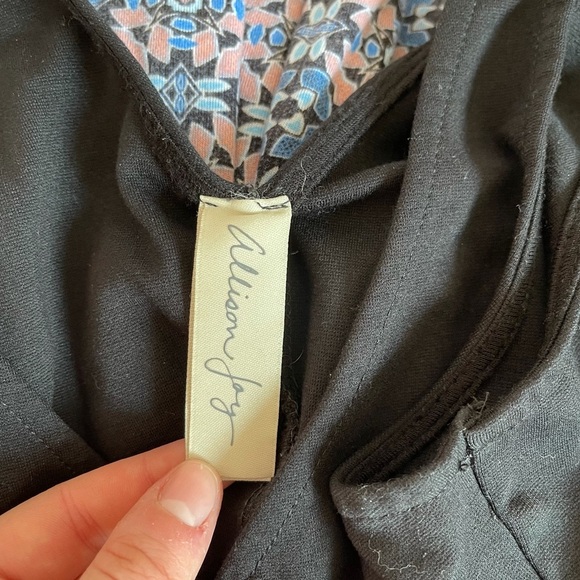 Allison Joy Black Geometric Sleeveless Fit & Flare V-neck Dress Sz S - Picture 9 of 11